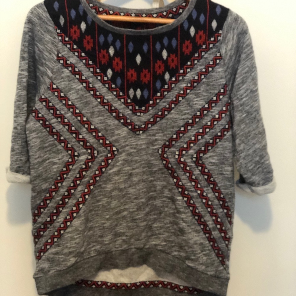 Grey Embroidered Sweatshirt